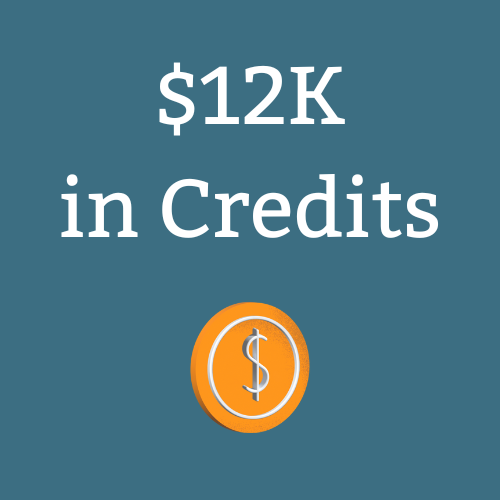 Up to $12,000 in FREE service credits Logo