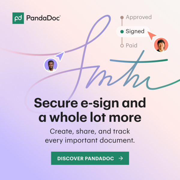 Get 100 Documents for free with PandaDoc eSign Logo