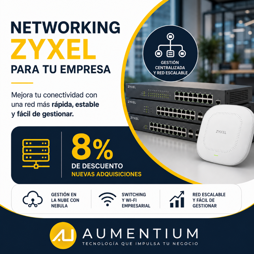 Una red más rápida, estable y fácil de gestionar: Zyxel Networking con un 8 % de descuento Logo