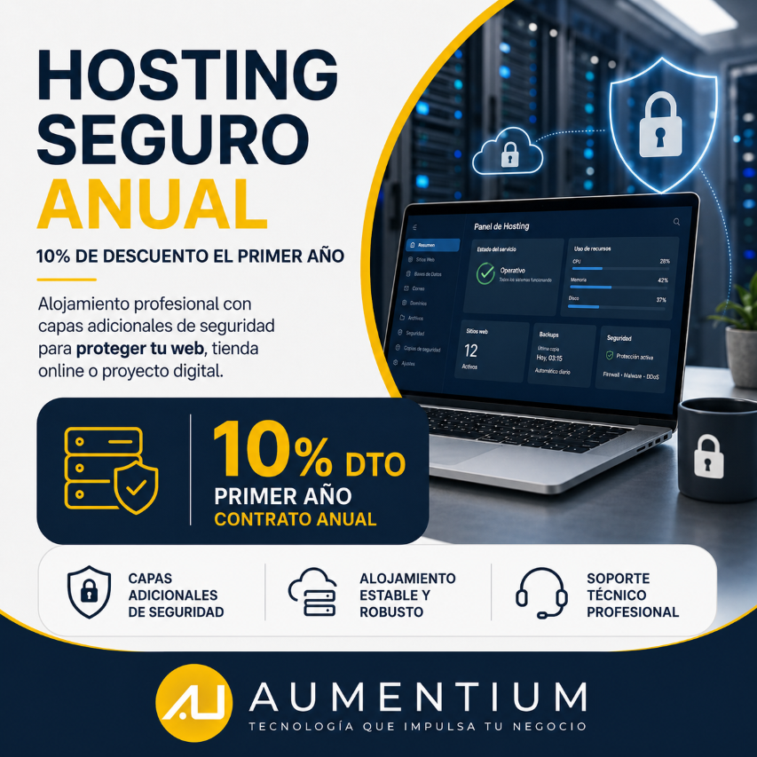 Hosting Seguro anual: 10% de descuento el primer año Logo