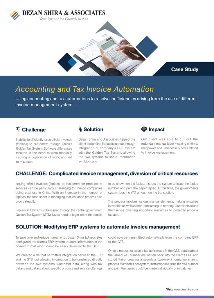 Accounting and Tax Invoice Automation