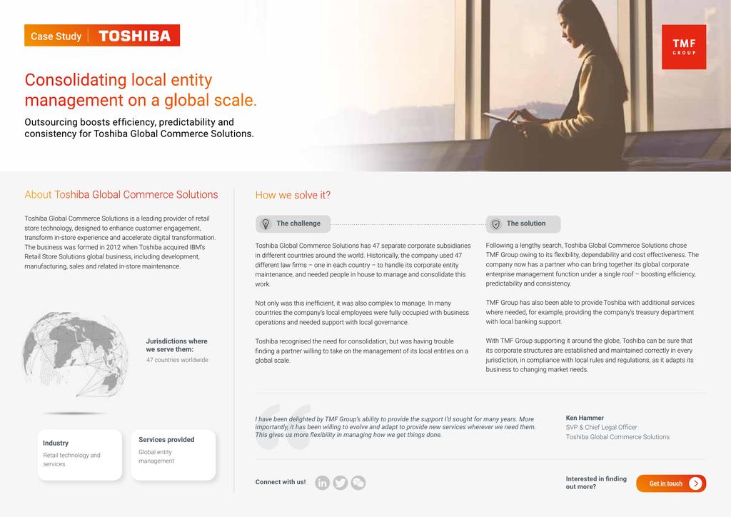 Consolidating local entity management on a global scale.