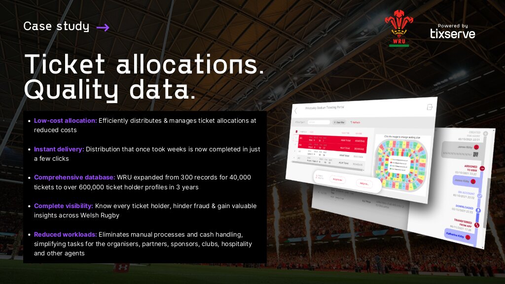 Quality Data and Ticket Allocations for Welsh Rugby Union