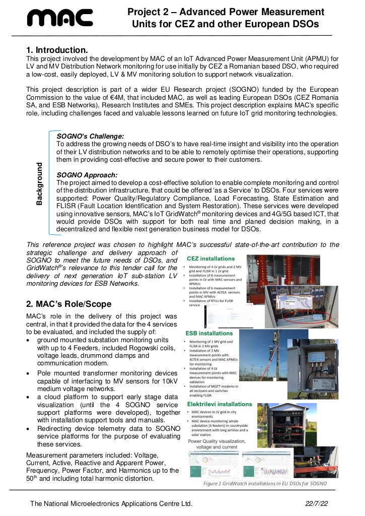 Advanced Power Measurement Units for European DSOs