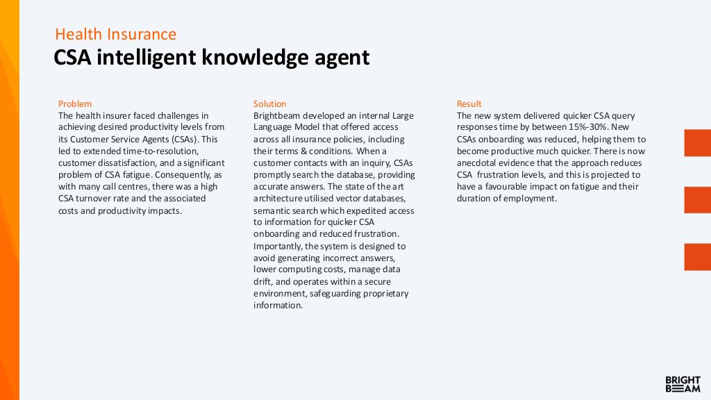 Health Insurance - CSA intelligent knowledge agent