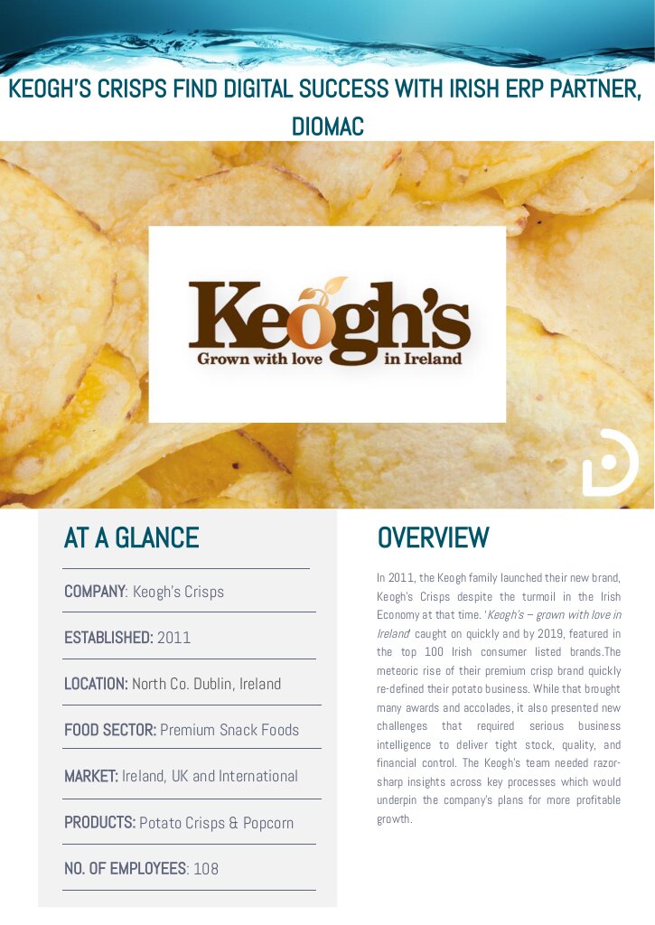 Keogh's Crisps Find Digital Success with Irish ERP Partner, DIOMAC
