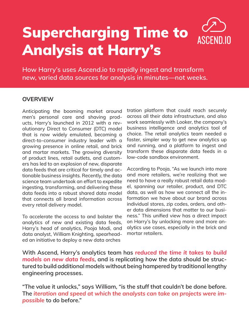Speeding Analytics at Harry's