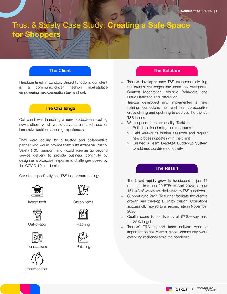 Trust & Safety Case Study Creating a Safe Space for Shoppers