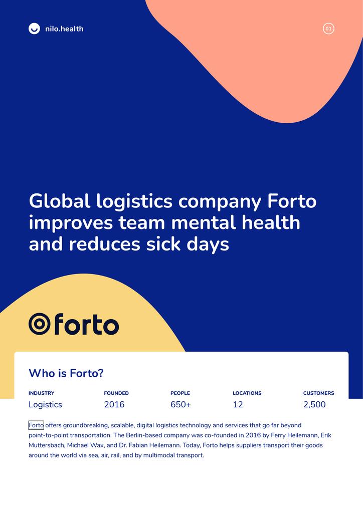 Forto improves team mental health and reduces sick days