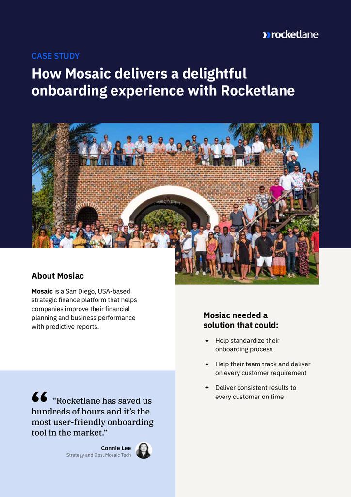 How Mosaic delivers a delightful onboarding experience with Rocketlane