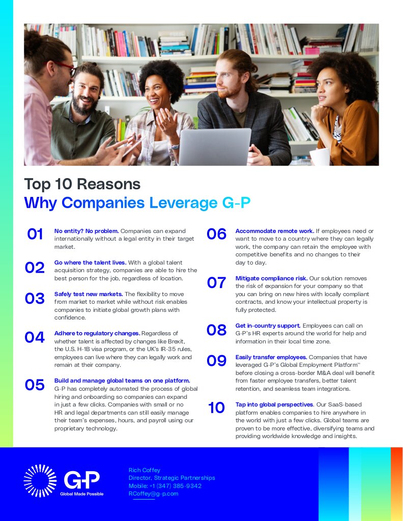 Top 10 Reasons  Why Companies Leverage G-P