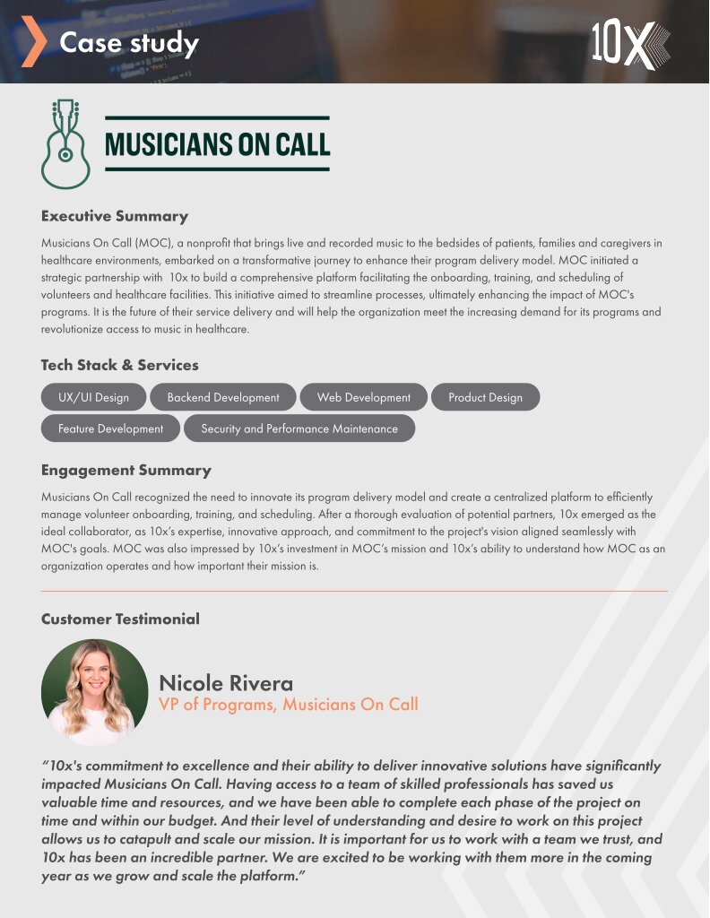 Musicians on Call Case Study