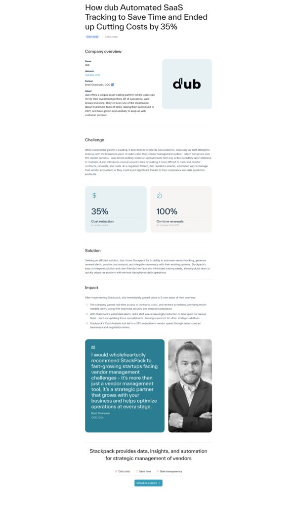 How dub Automated SaaS Tracking to Save Time and Ended up Cutting Costs by 35 Percent