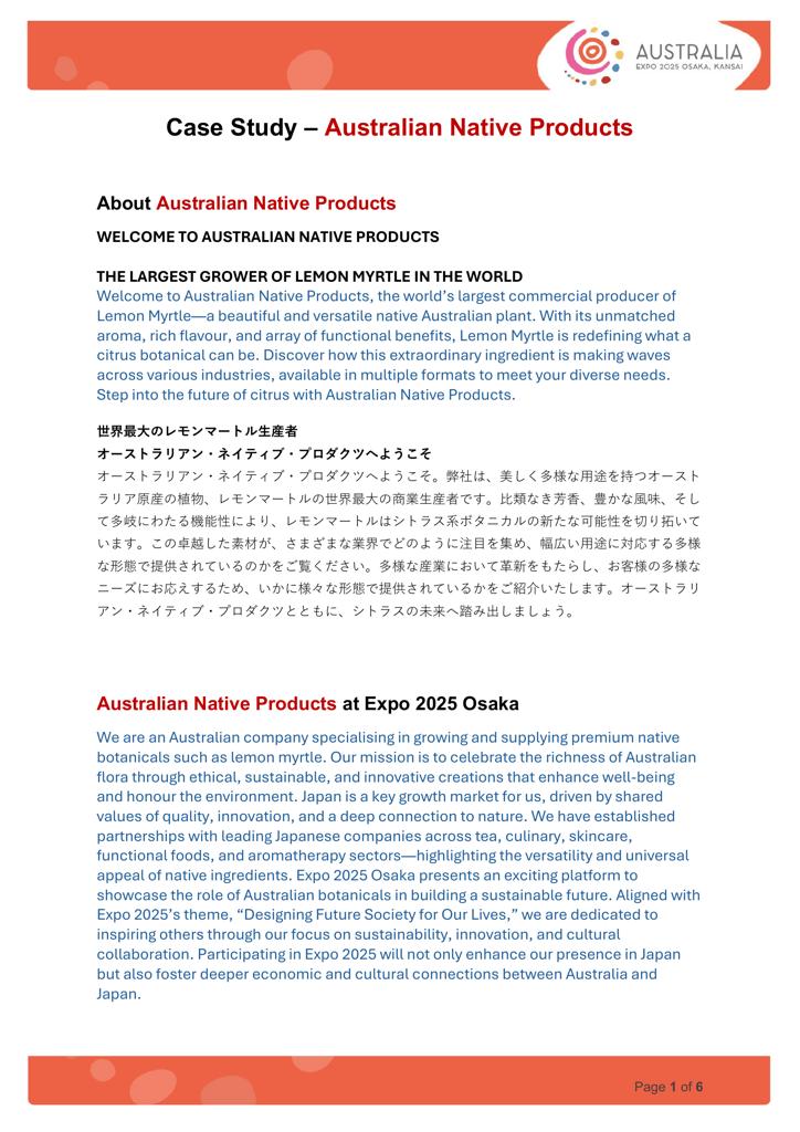 Case Study_World Expo_Official Supply_Partner_Australian_Pavillion_Osaka