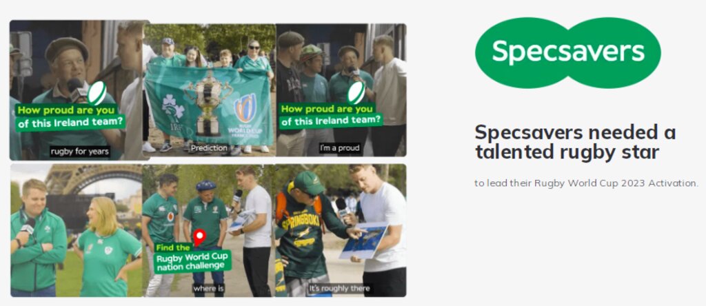 Specsavers partnered with Mike Haley for a Rugby World Cup 2023 Activation