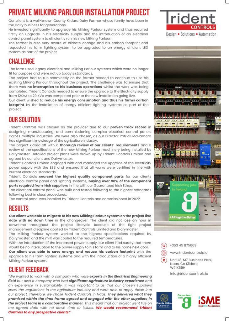 Milking Parlour Project for a private client in Co. Kildare