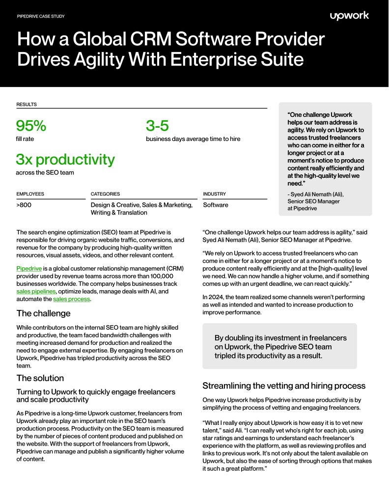Pipedrive - How a Global CRM Software Provider Drives Agility with Upwork
