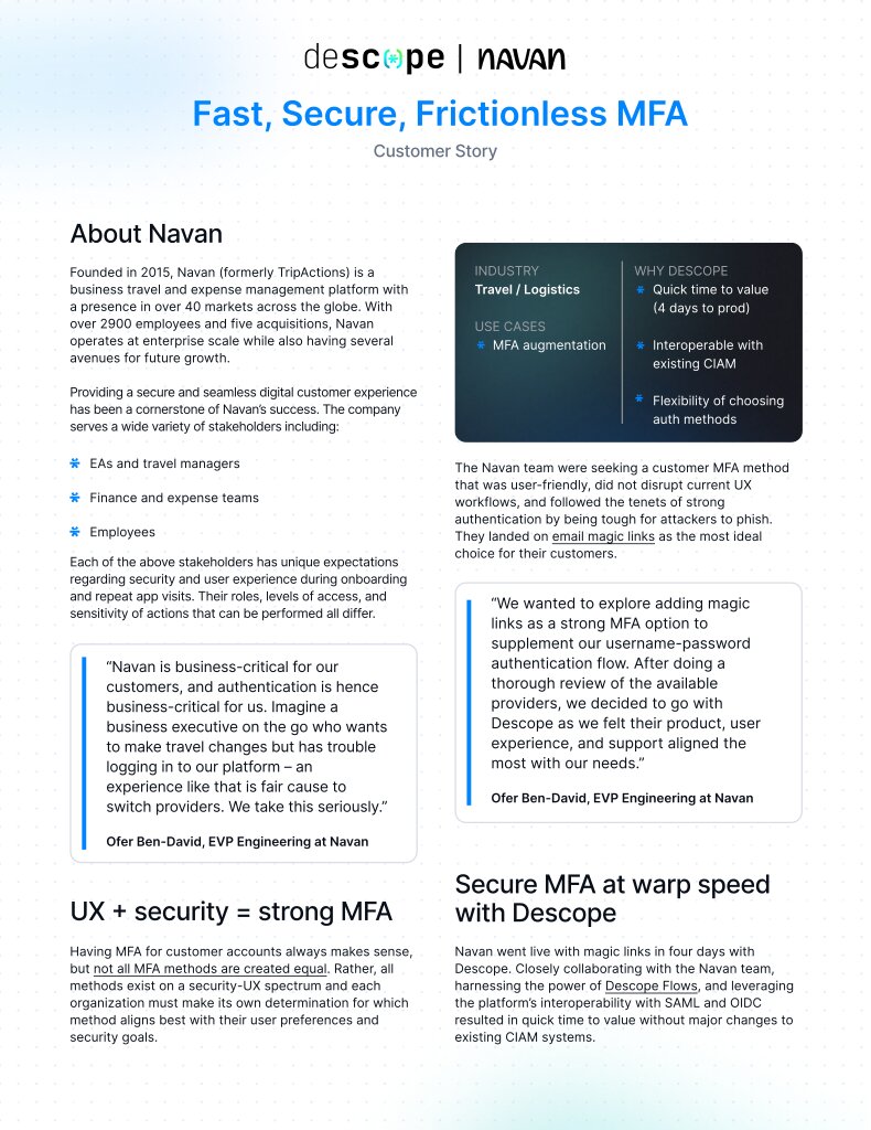 Navan - Fast, Secure, Frictionless MFA