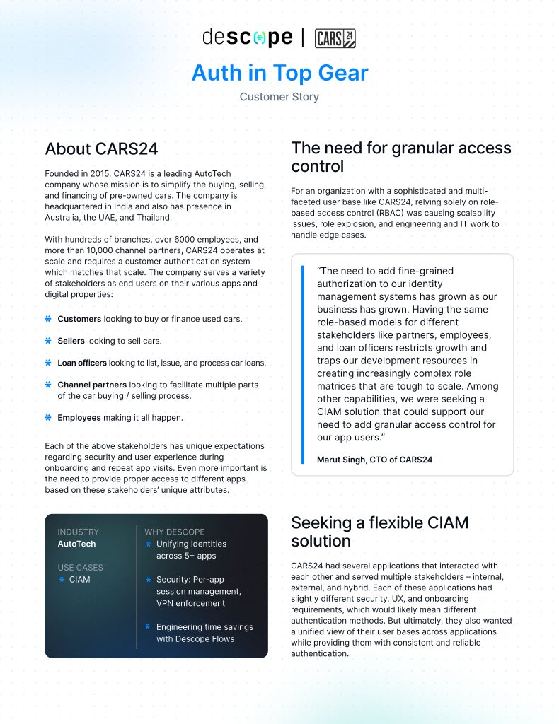 CARS24 - Auth in Top Gear