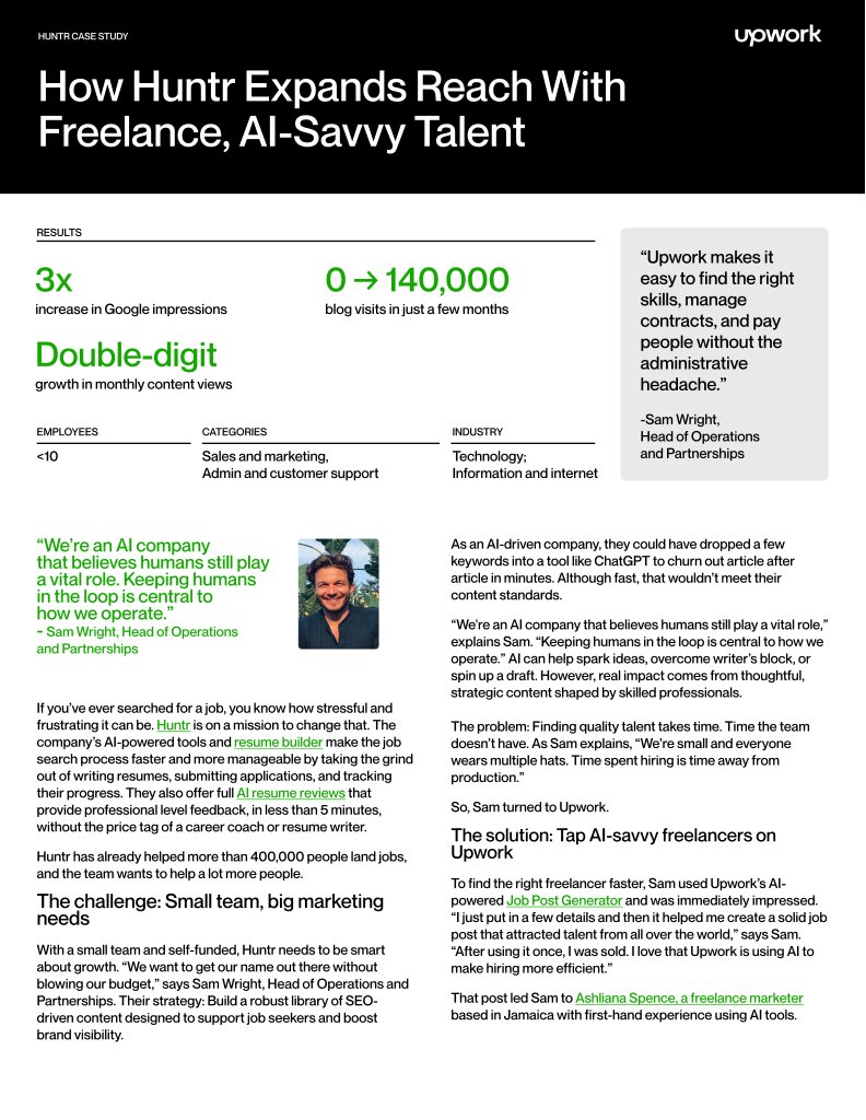 How Huntr, AI Company Expands Reach with Freelancers