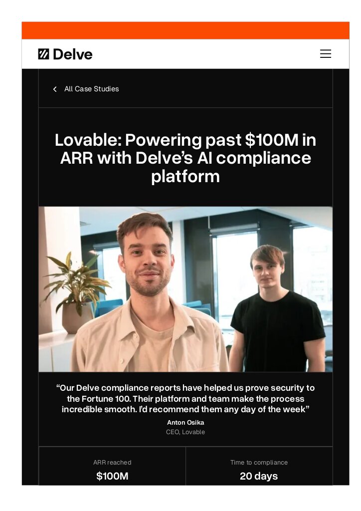 How Lovable powered past 100M in ARR with Delve’s AI compliance platform