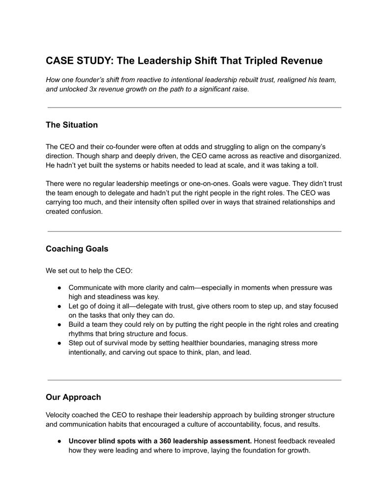The Leadership Shift That Tripled Revenue